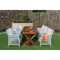 Europe design UV resistance Wicker PE Rattan Dining set table and 6 chairs Outdoor Furniture